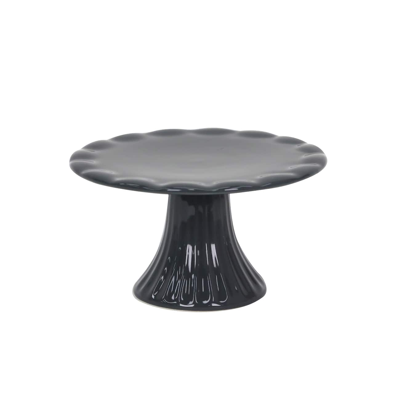 4.5" Black Stoneware Cake Stand by Ashland®